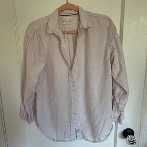 J. Crew Baird McNutt Pale Pink 100% Irish Linen Relaxed Fit Button Down- Size 8